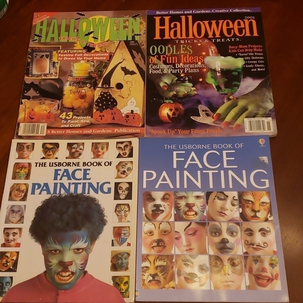4 Craft Magazines Halloween and Usborne Face Painting EUC